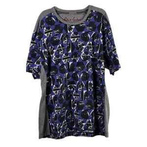 Robert Graham Men's XL Purple Geometric Short Sleeve T-Shirt